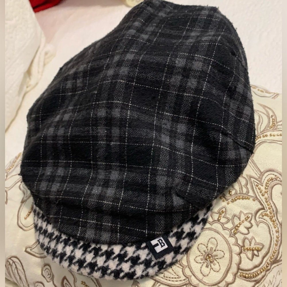Block Polyester/Wool Visor Black White/ Green Black Plaid Cap Large/XL